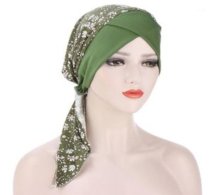 Craquins Imprimés Intérieur Hijabs CAC Cancer chimio turban chapeau femme Musulm Coton Headwear Arab Wrap Head Scarf accessoires 3037312