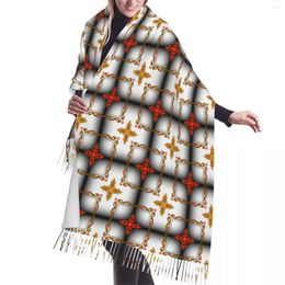 Écharpes Imprimer Motif multicolore dans le style arabe Écharpe Hommes Femmes Hiver Automne Chaud Mode Luxe Polyvalent Châles Wraps