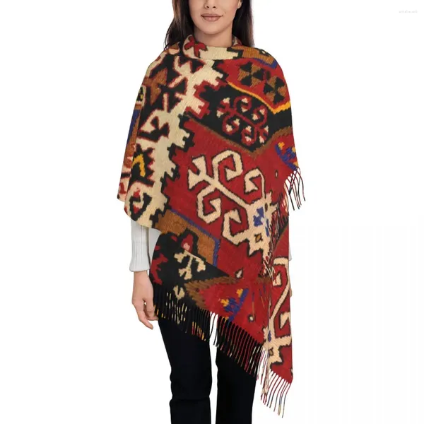 Foulards Imprimer Rétro Boho Turc Kilim Navaho Tissage Tissé Textile Écharpe Hiver Automne Chaud Persan Tribal Ethnique Art Châles Wraps