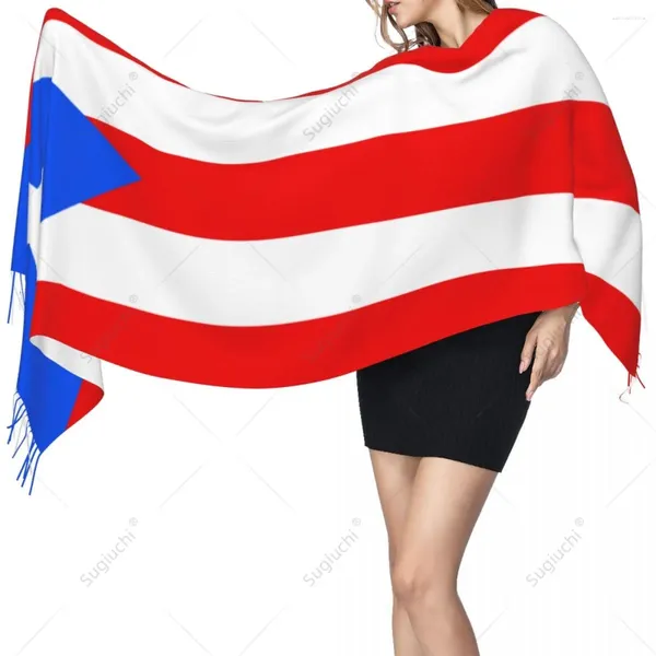 Bufandas Puerto Rico Bandera Ricans Bufanda Pashmina Cálido Mantón Wrap Hijab Primavera Invierno Multifunción Unisex