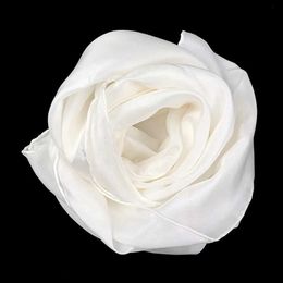 Écharpes Silk pur blanc pur 8 mm Habotai Hand Rouled Womens Long Square de soie utilisée pour la peinture et la teinture Q240509