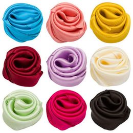 Sjaals pure zijden sjaalgroothandel voor haar solide kleur bandana dames klein vierkante hoofd bulk zakdoek