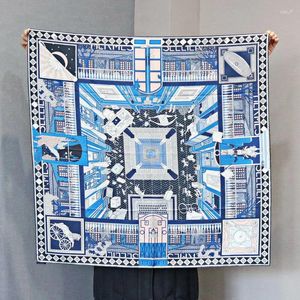 Foulards Foulard en soie pure Femmes Bijoux rares Imprimer Square Wraps Foulard Gros Hijabs Foulards Bandana 90x90cm