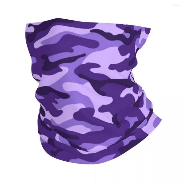 Écharpes violet Camouflage motif Bandana cou couverture militaire magique écharpe cyclisme Sports de plein air pour hommes femmes adulte toute saison