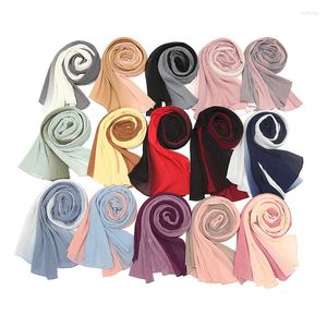 Foulards Ramadan Mode Ombre Dégradé Rides Bulle En Mousseline De Soie Hijab Dame Imprimer Doux Ondulation Plage Châles Et Wraps Musulman Sjaal 180 70Cm