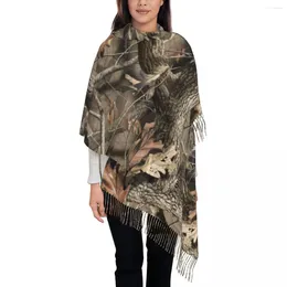 Sjaals Echte Boom Camouflage Kwastje Sjaal Dames Zachte Camo Sjaal Wrap Vrouwelijke Winter Herfst