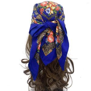 Foulards Rétro Boho Bandana Châle Babushka Head Wraps 70 70 cm Foulard National Russe Femmes Floral Imprimé Bandeau Scraves