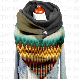 Sjaals retro -patronen en sjaals 3D -geprinte casual sjaalsjaal voor vrouwen warm comfortabel