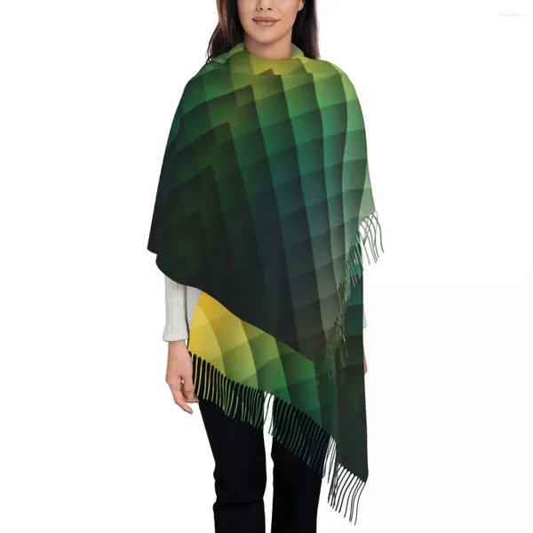 Foulards Losange Imprimer Écharpe Géométrique Mode Simple Chaud Doux Châle Wrap Avec Gland Femmes Chapeaux Automne Conception Bufanda