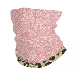 Foulards Rose Gold Glitter Black Leopard Bandana Couverture de cou Imprimé Balaclavas Wrap Écharpe Chaud Cyclisme Courir Unisexe Adulte Hiver