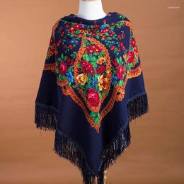 Écharpes de style traditionnel russe longue écharpe châle grand imprimé gland décoration pour les femmes occasions formelles porter fête hijab