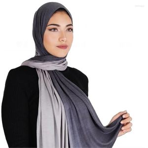 Foulards Vente Ombre Coton Jersey Écharpe Dégradé Châle Femmes Musulmanes Hijab Islamique Turban Wraps 10 pcs/lot