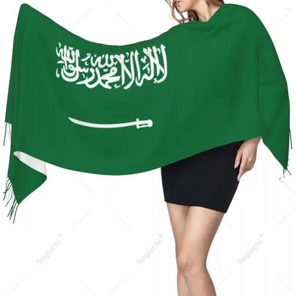 Bufandas Bandera de Arabia Saudita Bufanda árabe Pashmina Mantón cálido Wrap Hijab Primavera Invierno Multifunción Unisex