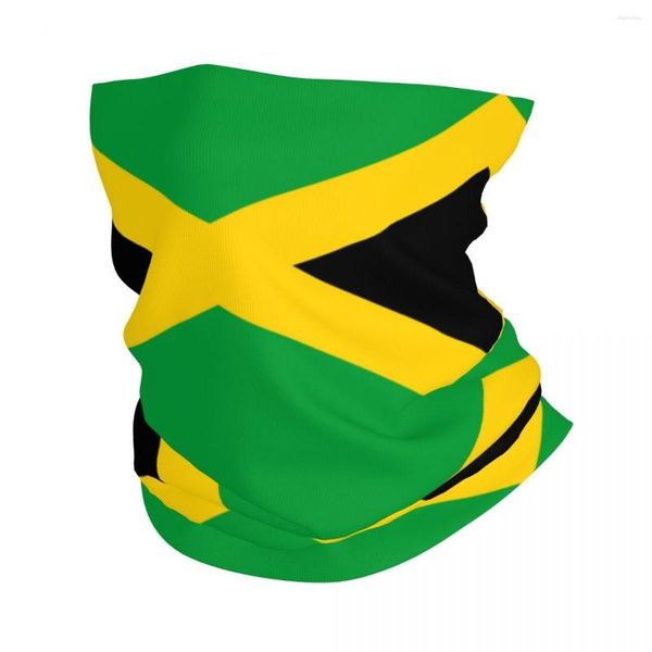 Bufandas SBIP Jamaica Flag Bandana Neck Gaiter Impreso Jamaican Wrap Bufanda Multiuso Pasamontañas Deportes al aire libre para hombres Mujeres Adultos Invierno