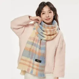 Bufandas Bufanda para mujer Vintage Plaid Cashmere-like Mujer Moda coreana Invierno Mantener caliente y prevenir el chal frío