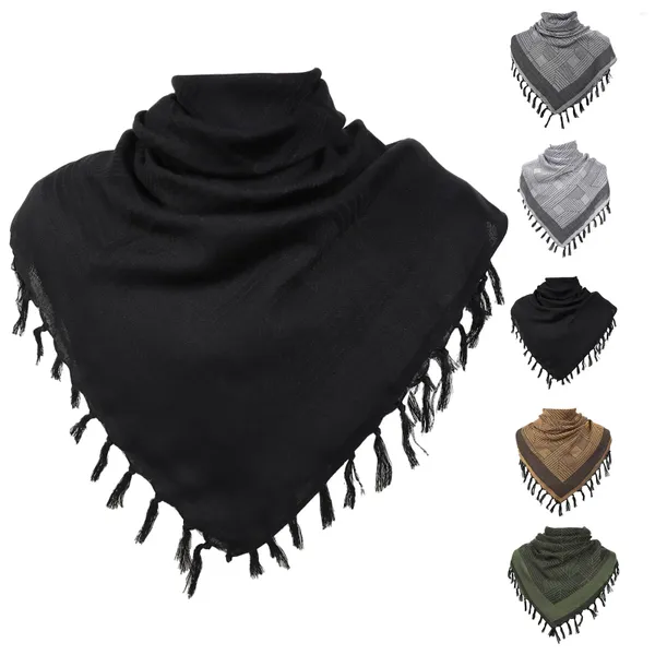 Foulards écharpe Keffiyeh Hatta large avec glands Shemagh arabe pied de poule coton unisexe adulte bandeaux cuillère bandeau