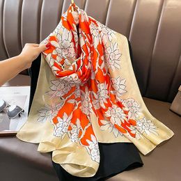 Sjaals sjaal dames stijl mode kleur bijpassende print zijden dame hoofddoek strand sjaal 85x180 cm