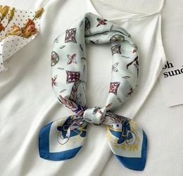 Lenços lenços 7070cm designer impressão floral lenço de seda bandana para mulheres moda alça longa saco cachecóis paris ombro tote bagagem ri