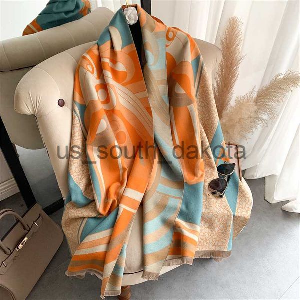 Bufandas Bufandas Estampado animal Bufanda de cachemira de invierno Mujeres Chales y abrigos gruesos y cálidos Diseñador de marca Caballo Impreso Pashmina Manta Cabo 221129 x0922