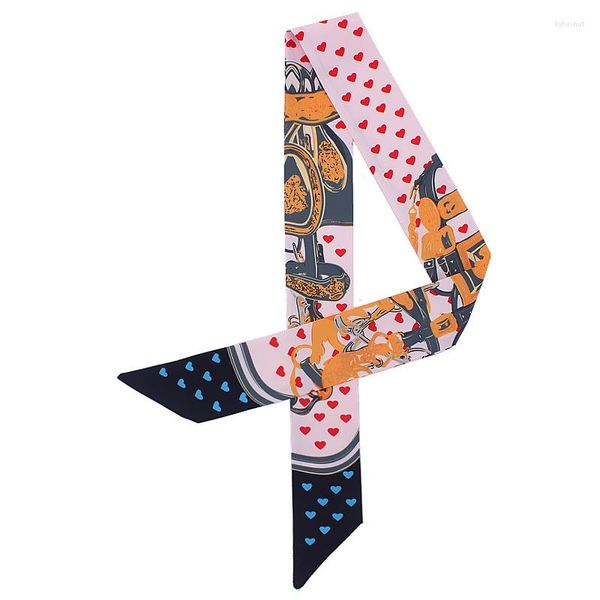 Foulards Foulards Foulard en Soie De Luxe Étroit Long Joker Twil Foulard Décorer 100 5 cm Sac Bandage Chapeaux Coiffe Femme Accessoires 39 Couleurs LSQ4