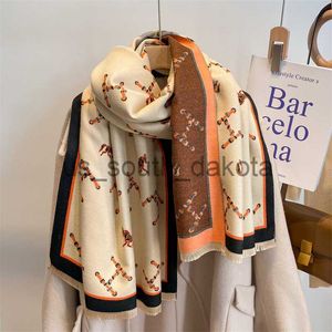 Écharpes Foulards Nouvelle imitation cachemire pour femmes brossé épaissi 2022 châle d'hiver écharpe polyvalente lettre H style de marque de mode x0922