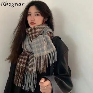 Écharpes Foulards Femmes Ulzzang All-match Plaid Tendre Élégant Hiver Confortable Extérieur Couple Casual Mode Y2k Vintage Jeune Chaud Simple 230901