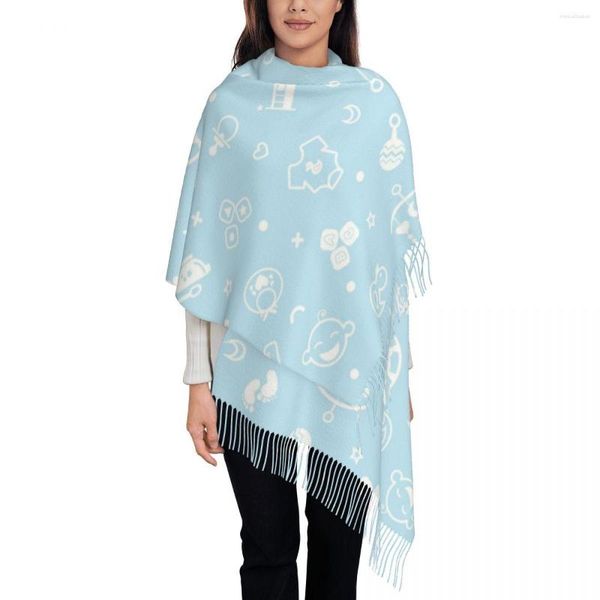 Foulards motif sans couture bébé objets né vêtements accessoires femmes Pashmina châle enveloppes frange écharpe longue grande