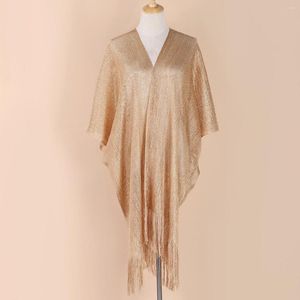 Foulards Sexy Fringe Tassel Mesh Sheer Brillant Tricoté Châle Cover-ups Beach Dress Wear Beachwear Femme Femme