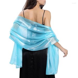 Bufandas Sexy transparente brillante encaje largo protector solar chal señora verano playa toalla novia dama de honor boda fiesta fiesta vestido de noche bufanda