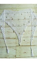 Bufandas Mujeres sexy Lentejuelas Crochet Fishnet Cover Ups Shell Mesh Beach Mini Falda BufandaScarves7626519