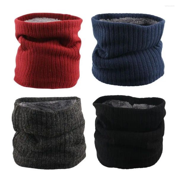 Écharpes Châle Wrap Doux Double Couche Col Tricoté Écharpe Épais Cercle Boucle Cache-Cou Doublé Polaire Guêtre D'hiver