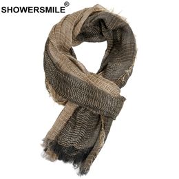 Écharpes SHOWERSMILE Écharpe Hommes Automne Hiver Style Britannique Hommes Écharpes Patchwork Kaki Noir Gris Marine Homme Écharpe 180 cm * 110 cm 230215