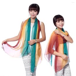 Sjaals zijden chiffon sjaal vrouwen gewoon kleur schattig klein formaat wrap 50x140 cm handgemaakt schilderij geleidelijk dun