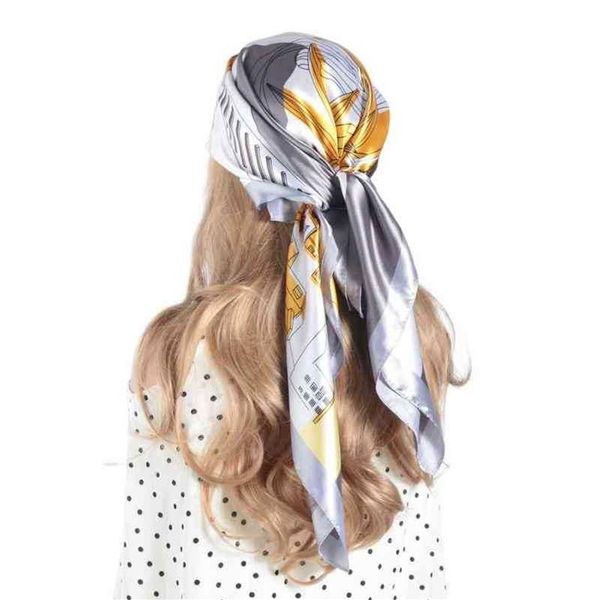 Bufandas Bufanda de seda Primavera y verano Nuevo estilo Accesorios Foulard Satén Bandana Cheveux Cuello Hijab Pañuelo en la cabeza Diseñador J220907280j