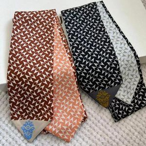 Écharpes Streamer en soie Double face imprimée longue écharpe à crue à croix à cravate au poignet ou à sac châssis floral xh6