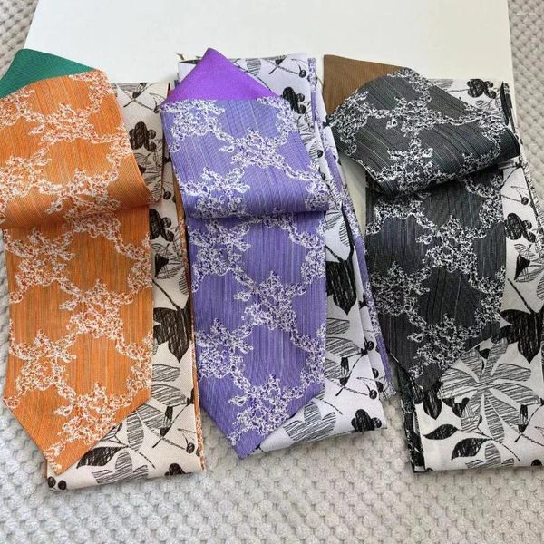 Écharpes Streamer en soie Double face imprimée longue écharpe Twill Tie Clou Coiffe au poignet ou sac Sash Floral XH4