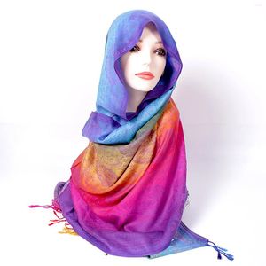 Foulards Soie Femmes Gland Foulard Carré Dame Musulman Folk Personnalisé Impression Écharpe Bufanda Foulard Wrap Châle Voyage Foulard Long