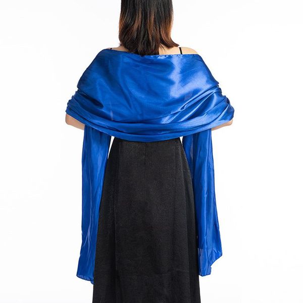 Bufandas Chales y chales largos de satén sedoso para mujer Vestidos de noche Chal Novia elegante Dama de honor Shurgs Boda Boleros WrapsScarves