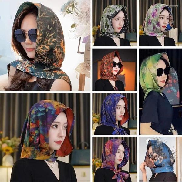 Craquins Simulation Silk Muslim Turban Baotou Baotou Chapeau de bande respirant Head Scarf Hijab Cap