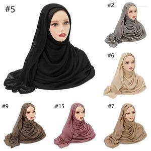 Sjaals zachte katoenen rayon hijab sjaal moslim vaste kleuren sjaals voor vrouwen hoofddoek wrap hoofdband islamitische eenvoudige tulband bandana 190 85cm