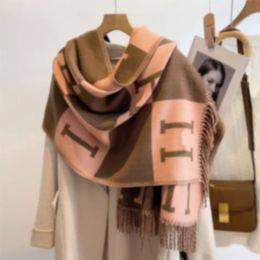 Bufandas Diseñador suave Echarpe Diseñadores de lujo Lana 100% Cashmere para mujeres H Cálido Otoño e invierno Bufanda de doble cara Manta Mantón MMR1