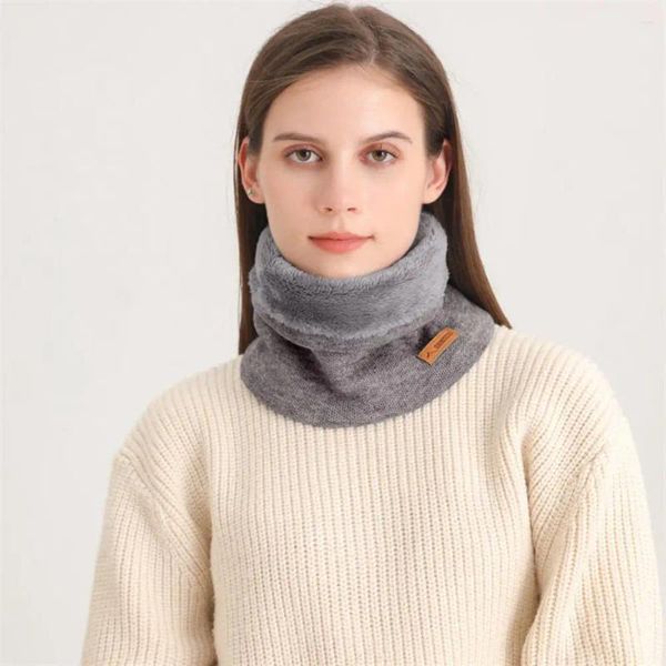 Bufandas Tela suave Calentador de cuello Acogedor Polaina de invierno Colección de bufandas infinitas para mujeres Hombres Forrado con forro polar grueso Círculo Loop