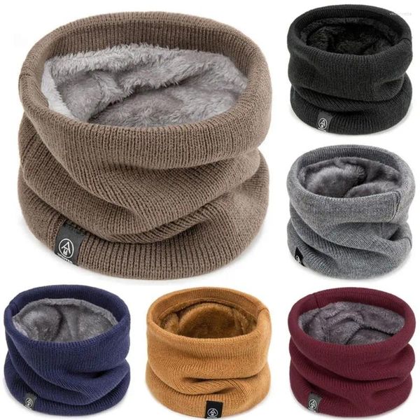 Foulards doux tricoté cou plus chaud sport écharpe visage masque hiver patinage course laine chaude fourrure épaisse hommes