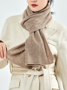 Foulards doux non irritant 100% laine chaude écharpe tricotée diamant ajouré lumière Pashmina cou plus chaud couleur unie femmes accessoires 230922