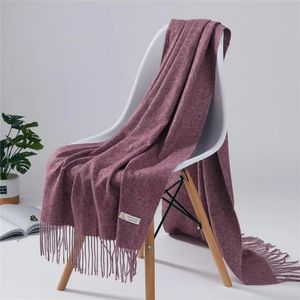 Écharpes Solide Cachemire Pashmina Belle Hiver Chaud Écharpe Petit Plaid Femmes Châle Long Gland Moucheté Couleur Wraps Doux Sentiment 231214