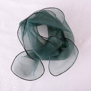 Écharpes couleurs de couleur un foulard foulard foulard pour femelle skinny couche échargés dames 17 140 cm élégant ruban de poignet