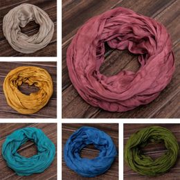 Sjaals Effen Kleur Effen Loop Sjaal Voor Dames Winter Nek Warme Zijde Katoenen Snood Vrouwelijke Mode Infinity Sjaals Cirkel Ring Bufandas 231214