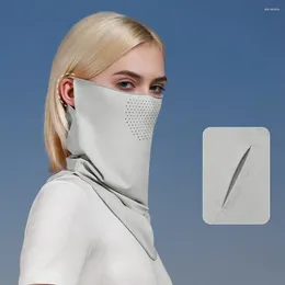 Foulards Masque de soie de couleur unie Protection UV élastique Protection solaire Bavoir Visage Couverture Bouclier Cou Wrap Sports