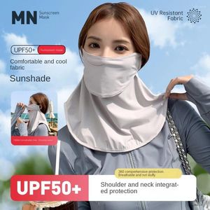 Bufandas de color sólido mascarilla de seda protección ultra a prueba de sol de babero escudo de cubierta de babero envoltura de cuello de verano mujeres