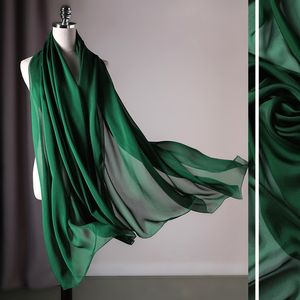 Foulards couleur unie foulard en soie printemps automne long coréen blanc bleu uni vert rouge mince grand châle de mode 230914